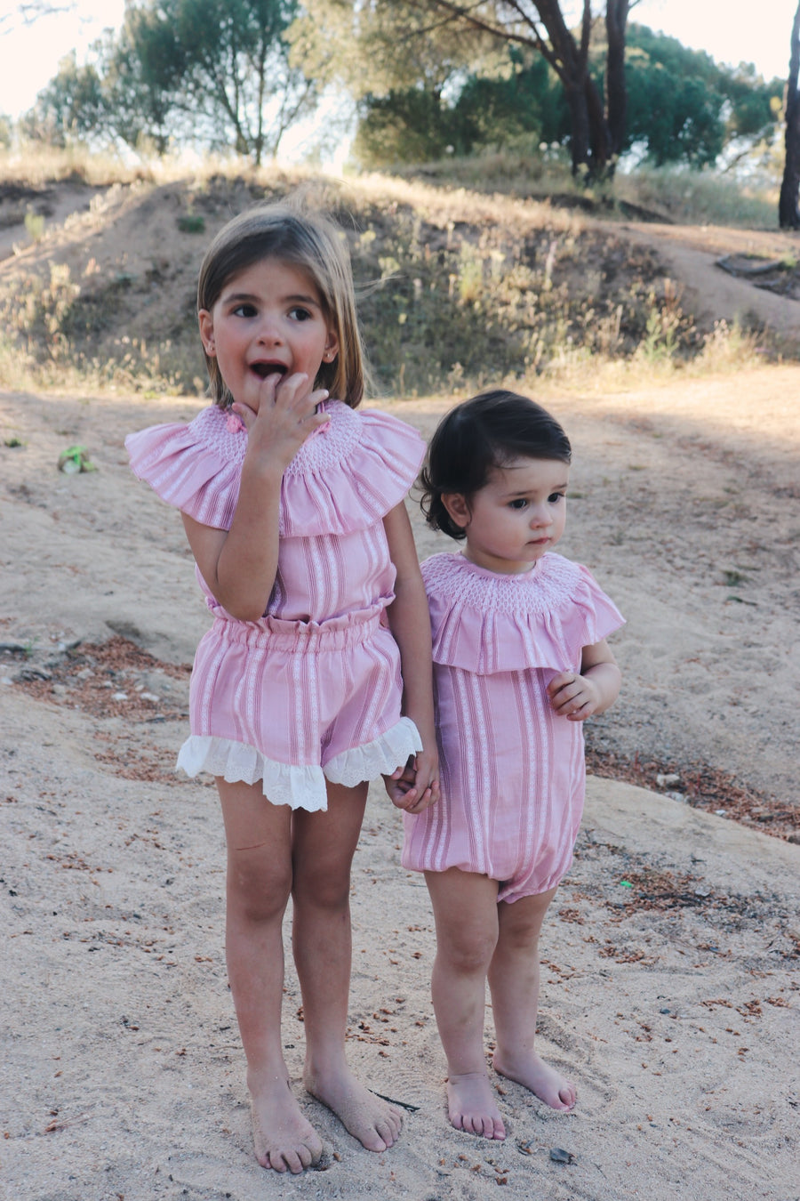 Blusa Smock Rosa Empolvado Sin Manga