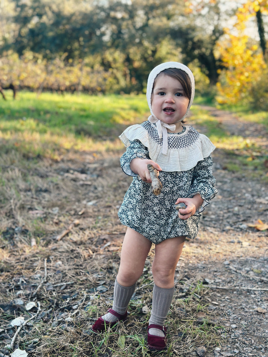 Ranita Smock Flores Azul