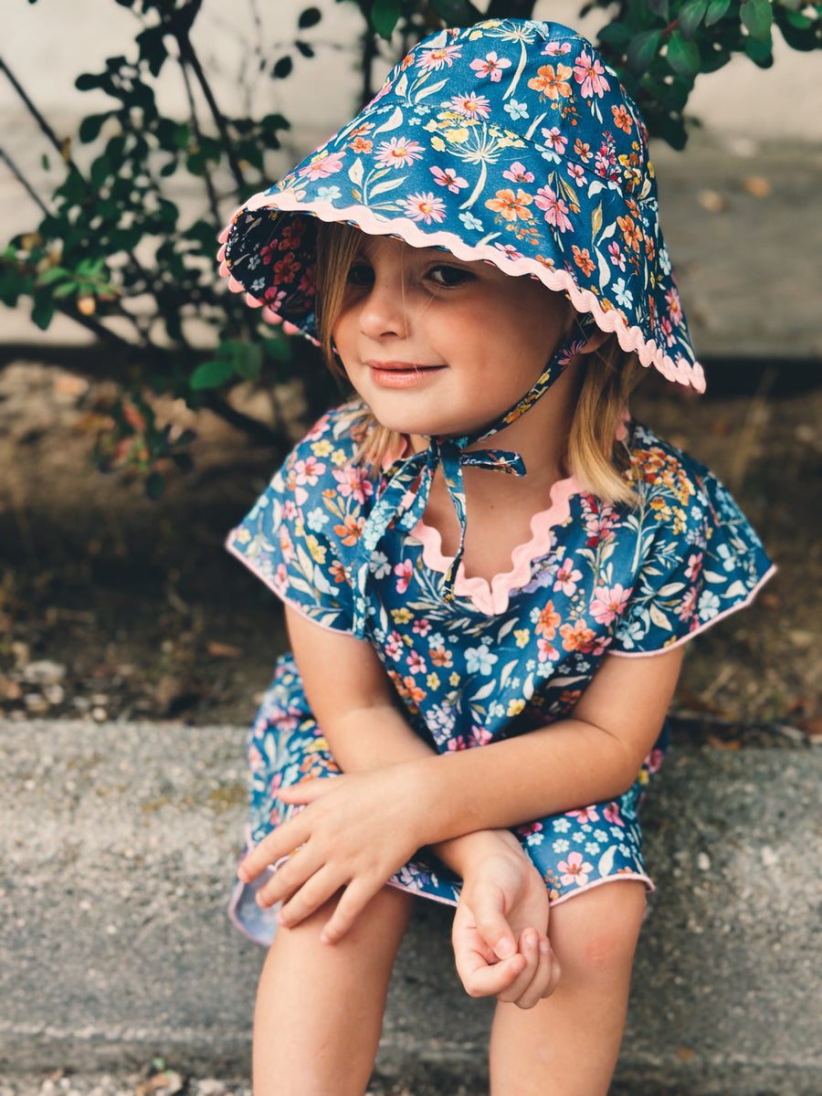 Gorrito Flores Azul